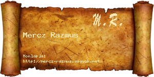 Mercz Razmus névjegykártya